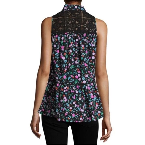🔥🔥🔥NEW Kate Spade Greenhouse Lace Yoke Floral Cotton Silk Blended Blouse - Picture 6 of 16